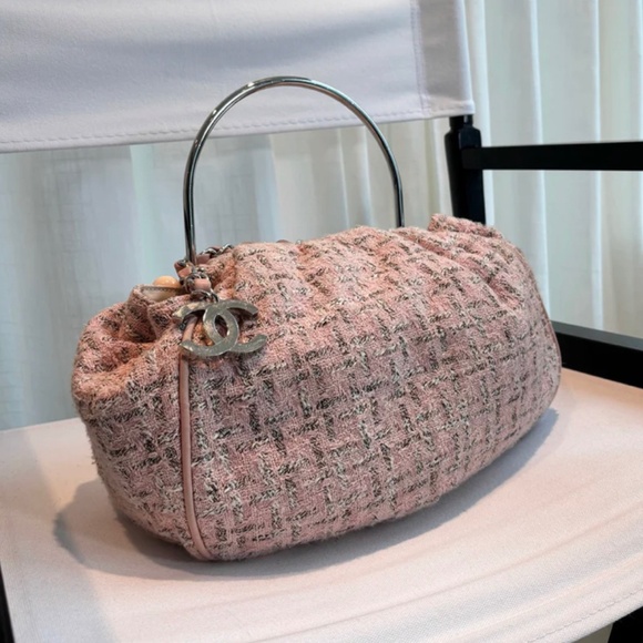 Authentic Pre-Owned Chanel Tweed Boucle Knitting Bag Pink - Picture 9 of 13